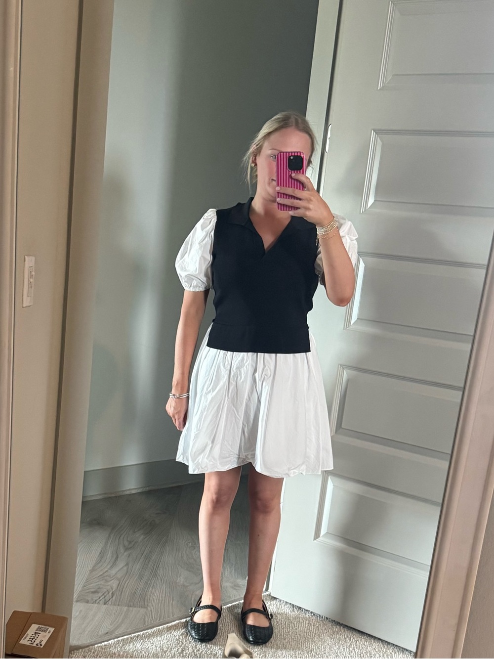 Black and White Layered Dress